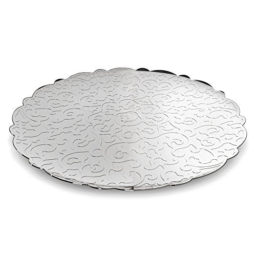 Alessi - Round Tray with Decoration in Stainless Steel