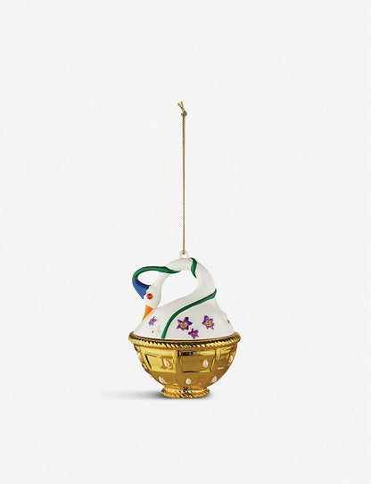 Alessi - Set 4 Decorazione Cigno di Primavera in Porcellana