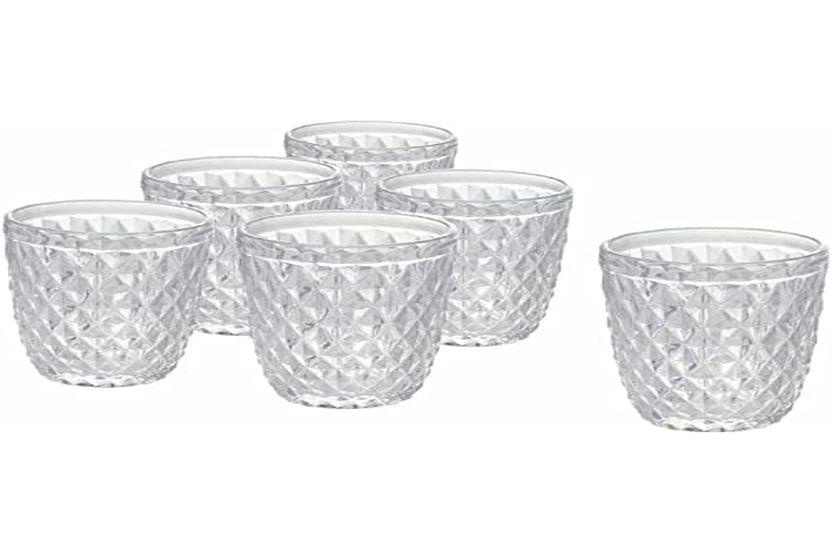 Villa d'Este Home Tivoli - Set of 6 "Diamond" Glasses 260ml in Glass