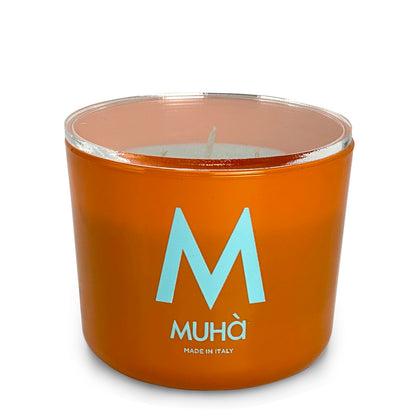 Muhà - Scented Candle in Orange Glass 500gr "Cedar and Bergamot"