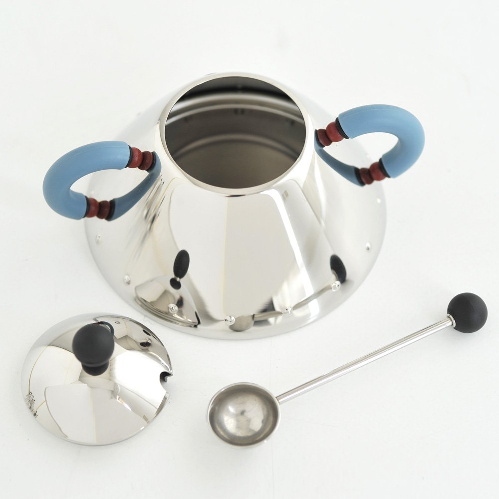 Alessi - Sugar Bowl with Spoon in Stainless Steel