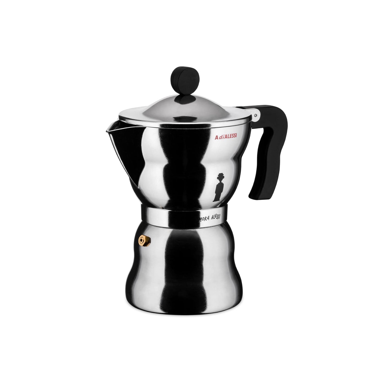 Alessi - Moka Caffettiera Espresso in Fusione di Alluminio Nero