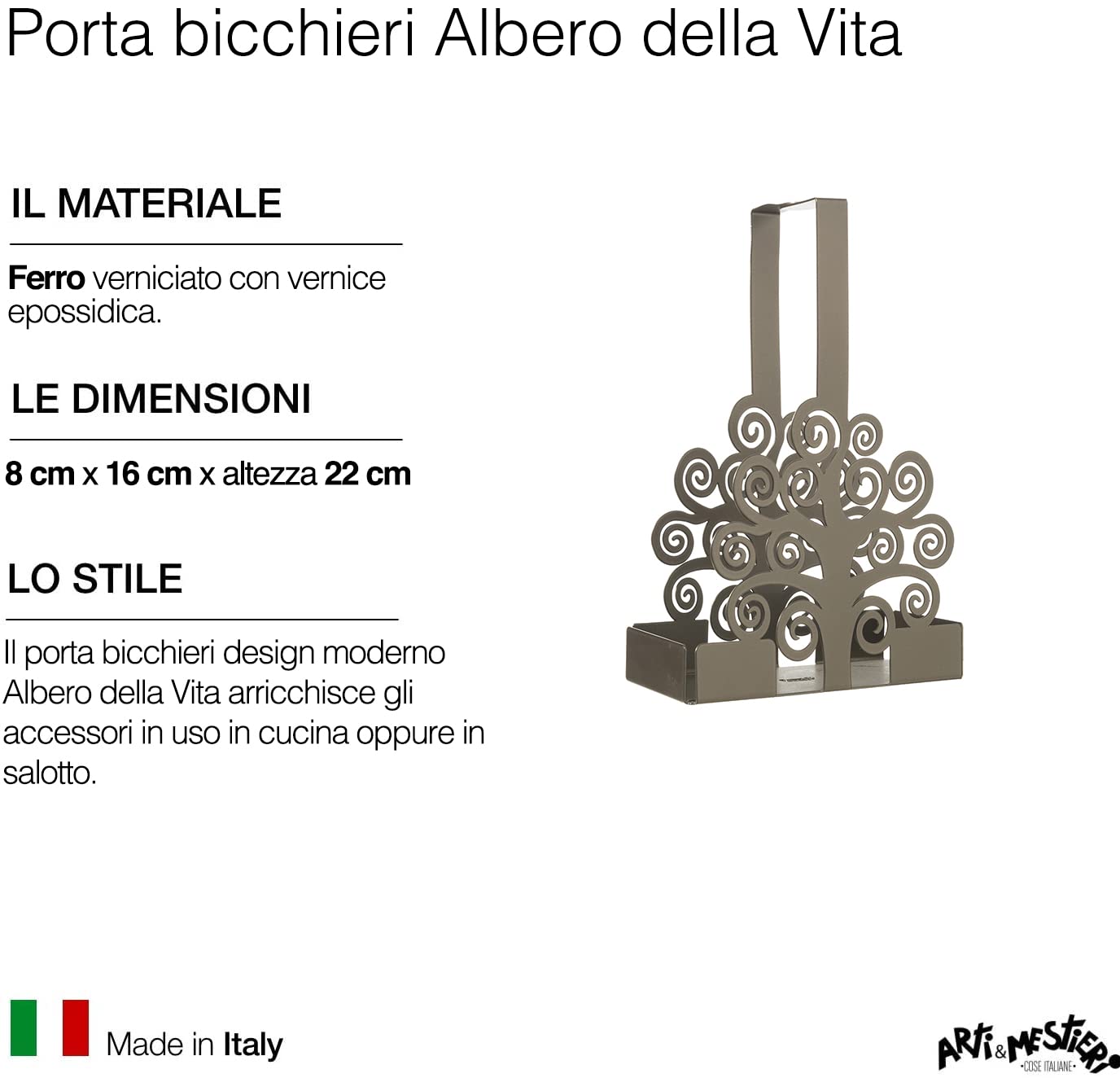 Arti & Mestieri - Porta Bicchieri "Albero della Vita"