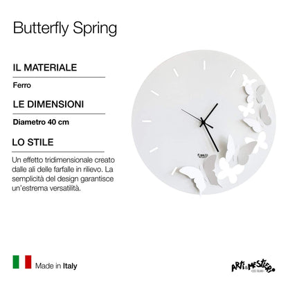 Arti & Mestieri - Orologio da Parete "Butterfly" 40cm