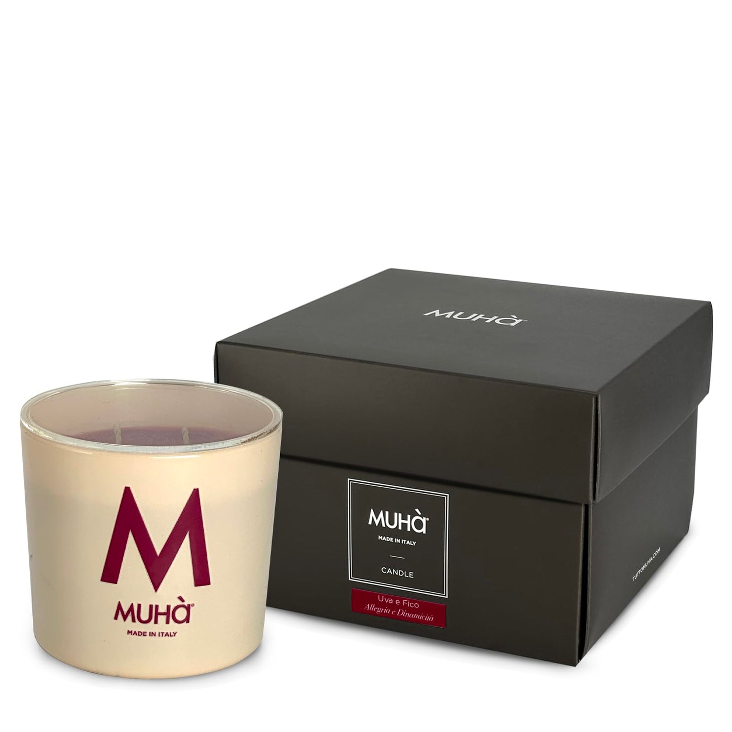 Muhà - Candela Profumata in Vetro Beige 270gr "Uva e Fico"