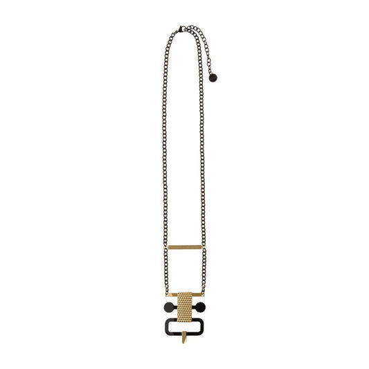 Alessi — Edone ESA01 3 | Collana in acciaio PVD oro e nero