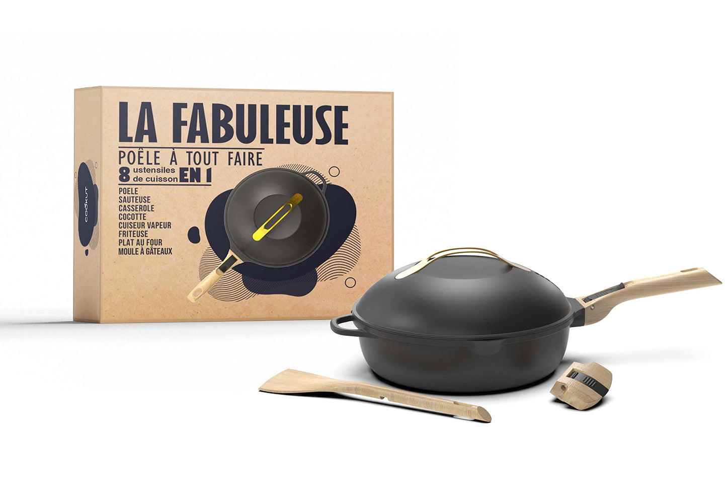 Cookut - The Fabulous 8-in-1 Frying Pan Black 28cm