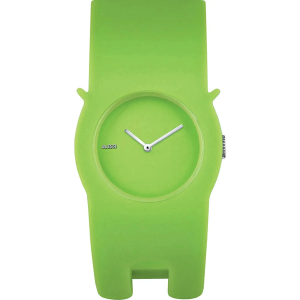 Alessi — Neko AL24002 | Orologio da polso in poliuretano verde — Alessi