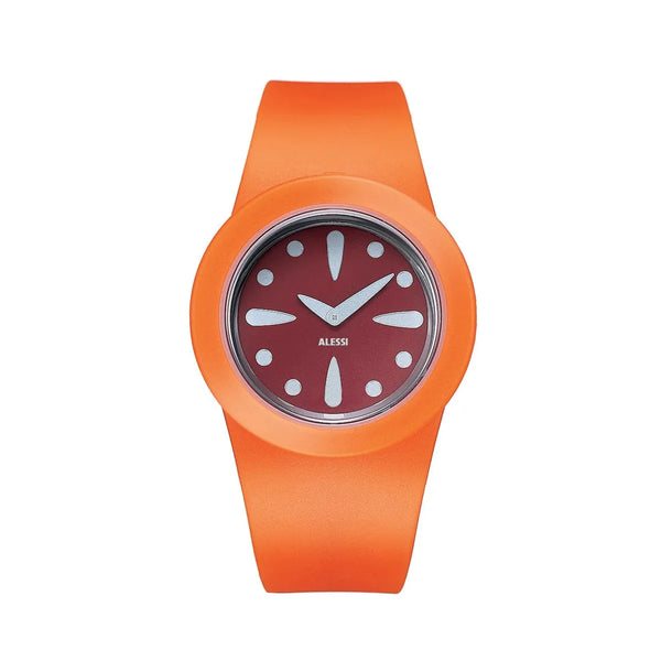 Alessi — Calumet AL1001 | Orologio da polso in poliuretano arancio — Alessi