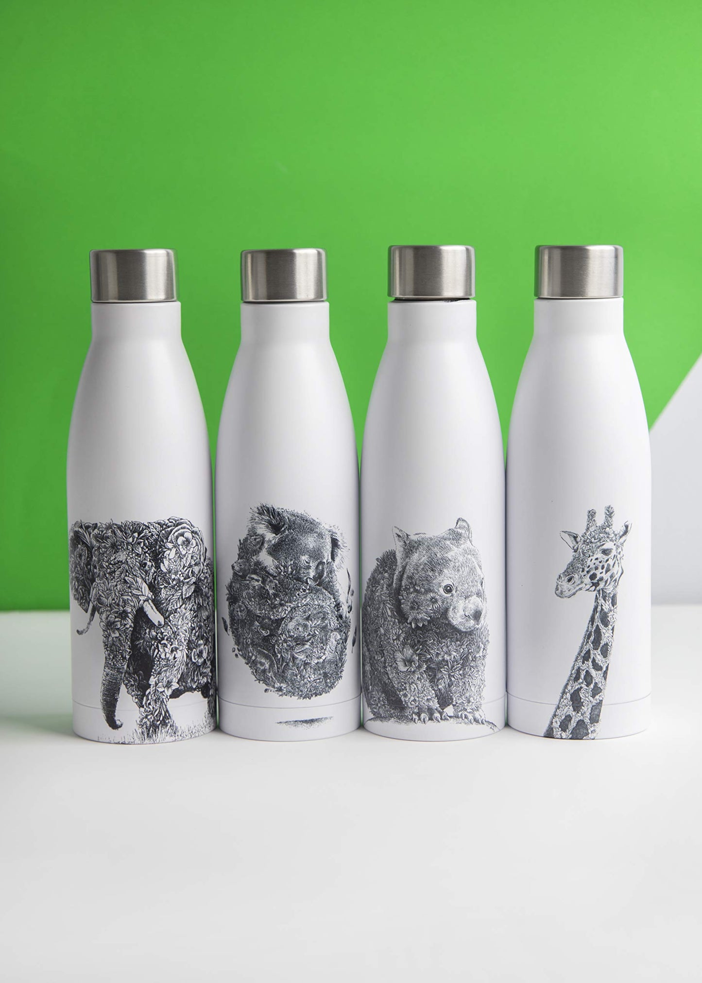 Maxwell &amp; Williams - White "Koala &amp; Friends" Double Wall Stainless Steel Thermal Bottle