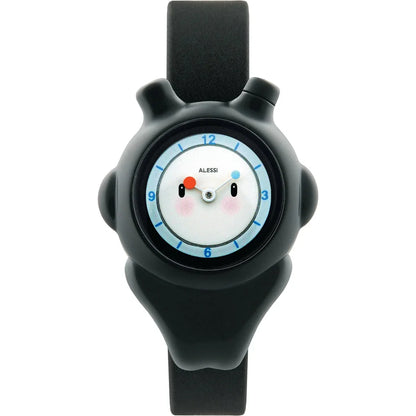 Alessi — Space-bimba AL23002 | Orologio da polso in poliuretano nero