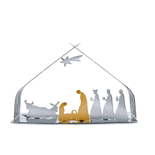 Alessi — Bark Crib BM09 | Presepe in acciaio inox e dorato — Alessi
