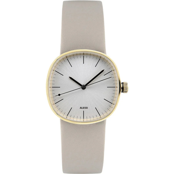 Alessi — Tic15 AL5052 | Orologio da polso Lissoni acciaio e pelle — Alessi