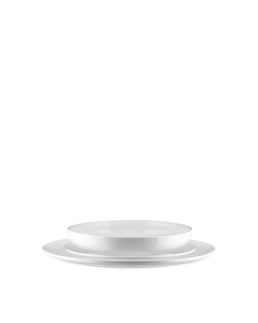 Alessi All-Time set piatti bone china - piatti piani, fondi, dessert e insalatiera design Guido Venturini
