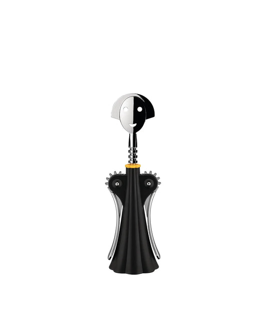Alessi cavatappi Anna G. resina termoplastica e zama cromata nero - design Alessandro Mendini