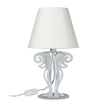 Arti & Mestieri Lampada Da Tavolo Circeo con paralume in ferro bianco marmo, bronzo e nero