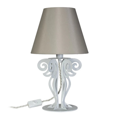 Arti & Mestieri Lampada Da Tavolo Circeo con paralume in ferro bianco marmo, bronzo e nero