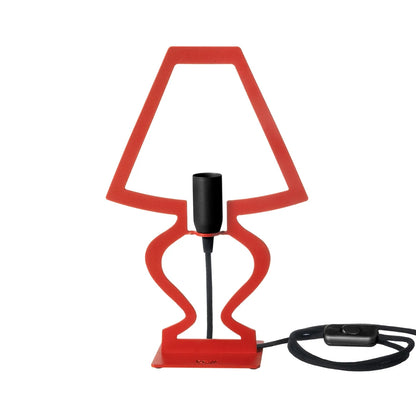 Arti & Mestieri Lampada Da Tavolo Design Silhouette Piccola ferro nero, rosso, bianco, oro trasparente