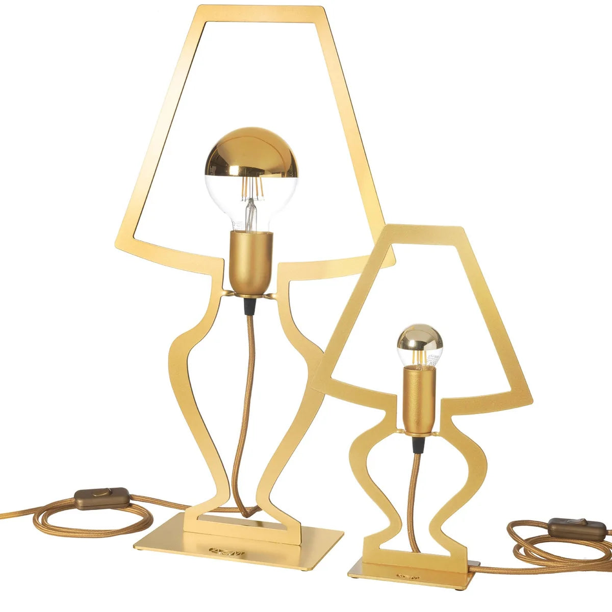 Arti & Mestieri Lampada Da Tavolo Design Silhouette Piccola ferro nero, rosso, bianco, oro trasparente