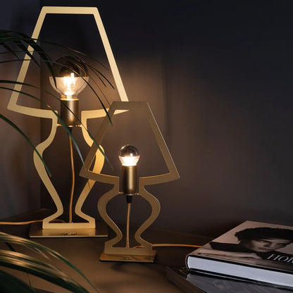 Arti & Mestieri Lampada Da Tavolo Design Silhouette Piccola ferro nero, rosso, bianco, oro trasparente
