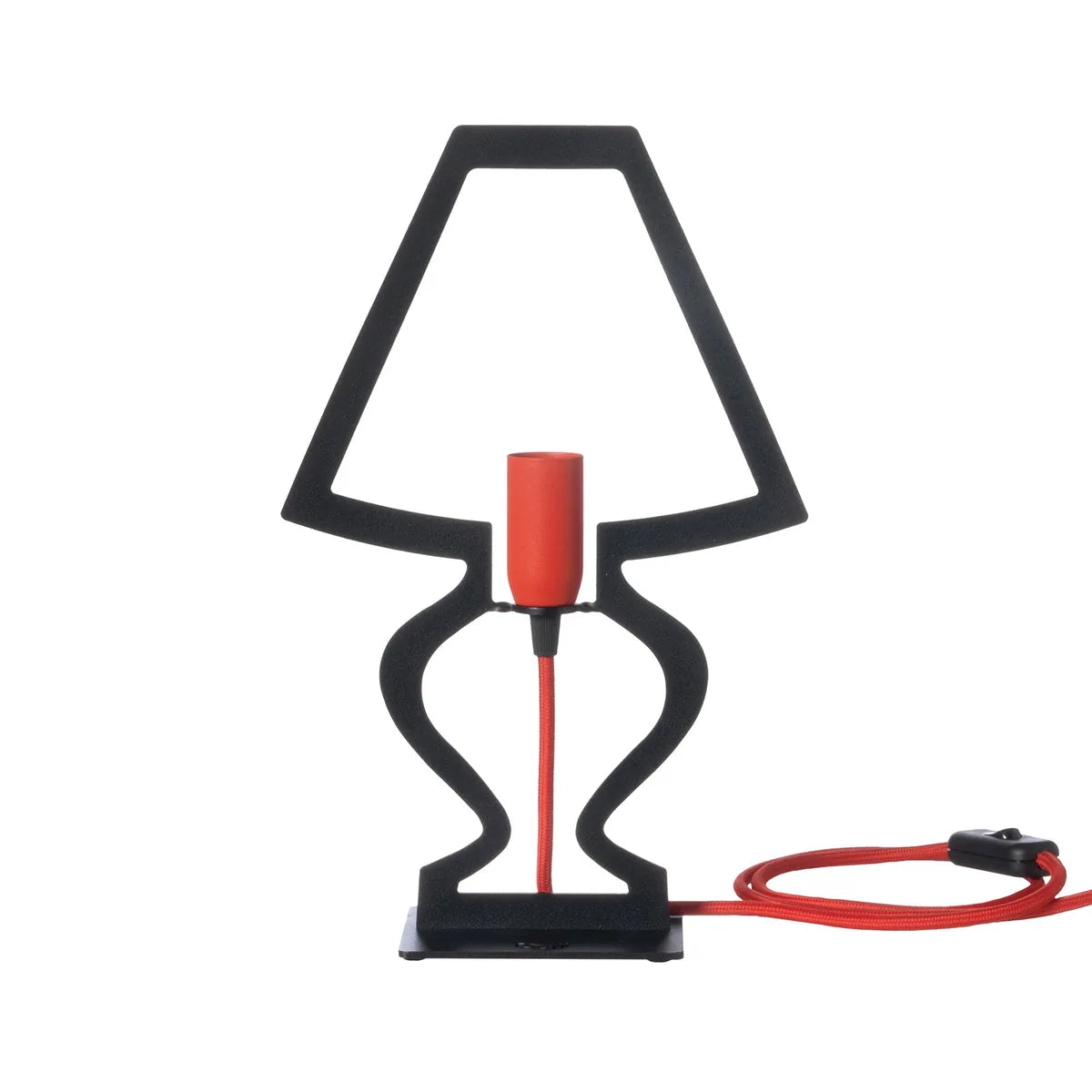 Arti & Mestieri Lampada Da Tavolo Design Silhouette Piccola ferro nero, rosso, bianco, oro trasparente