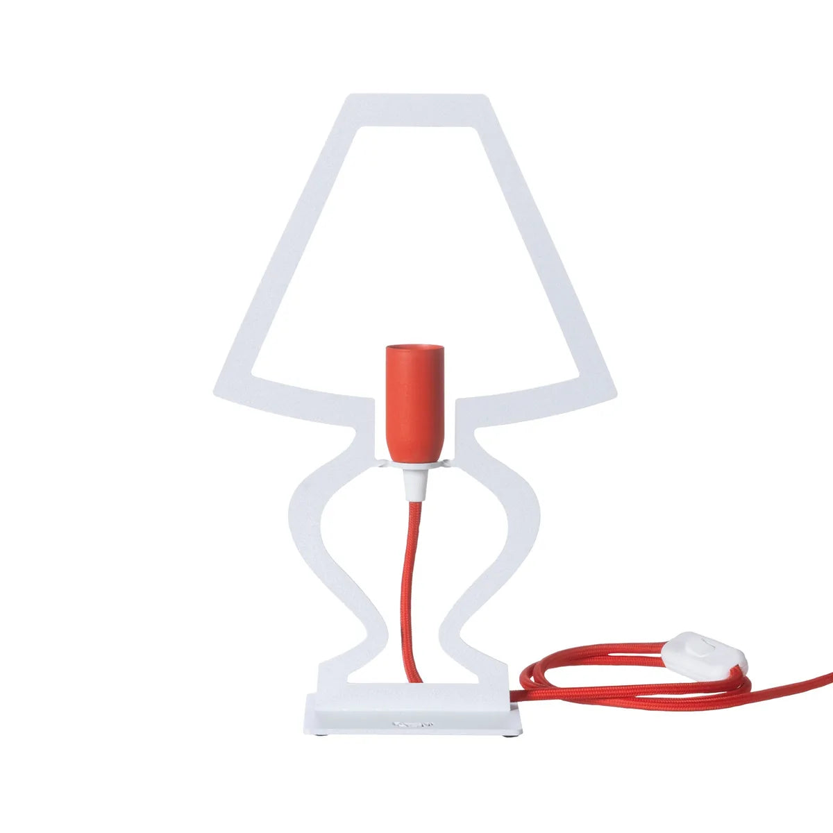 Arti & Mestieri Lampada Da Tavolo Design Silhouette Piccola ferro nero, rosso, bianco, oro trasparente