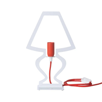 Arti & Mestieri Lampada Da Tavolo Design Silhouette Piccola ferro nero, rosso, bianco, oro trasparente