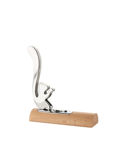 Alessi Schiaccianoci Scoiattolo acciaio inox e legno colore argento - Design Andrea Branzi
