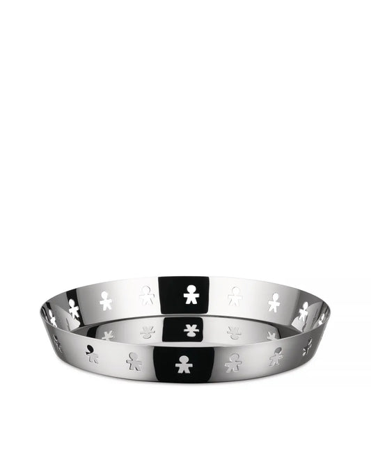 Alessi Mini Girotondo vassoio rotondo acciaio inossidabile 18/10 lucido design italiano