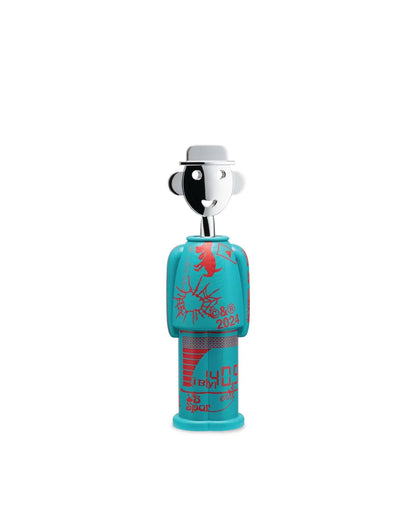 Alessi cavatappi Alessandro M in resina termoplastica e zama cromata, colori rosso blu azzurro