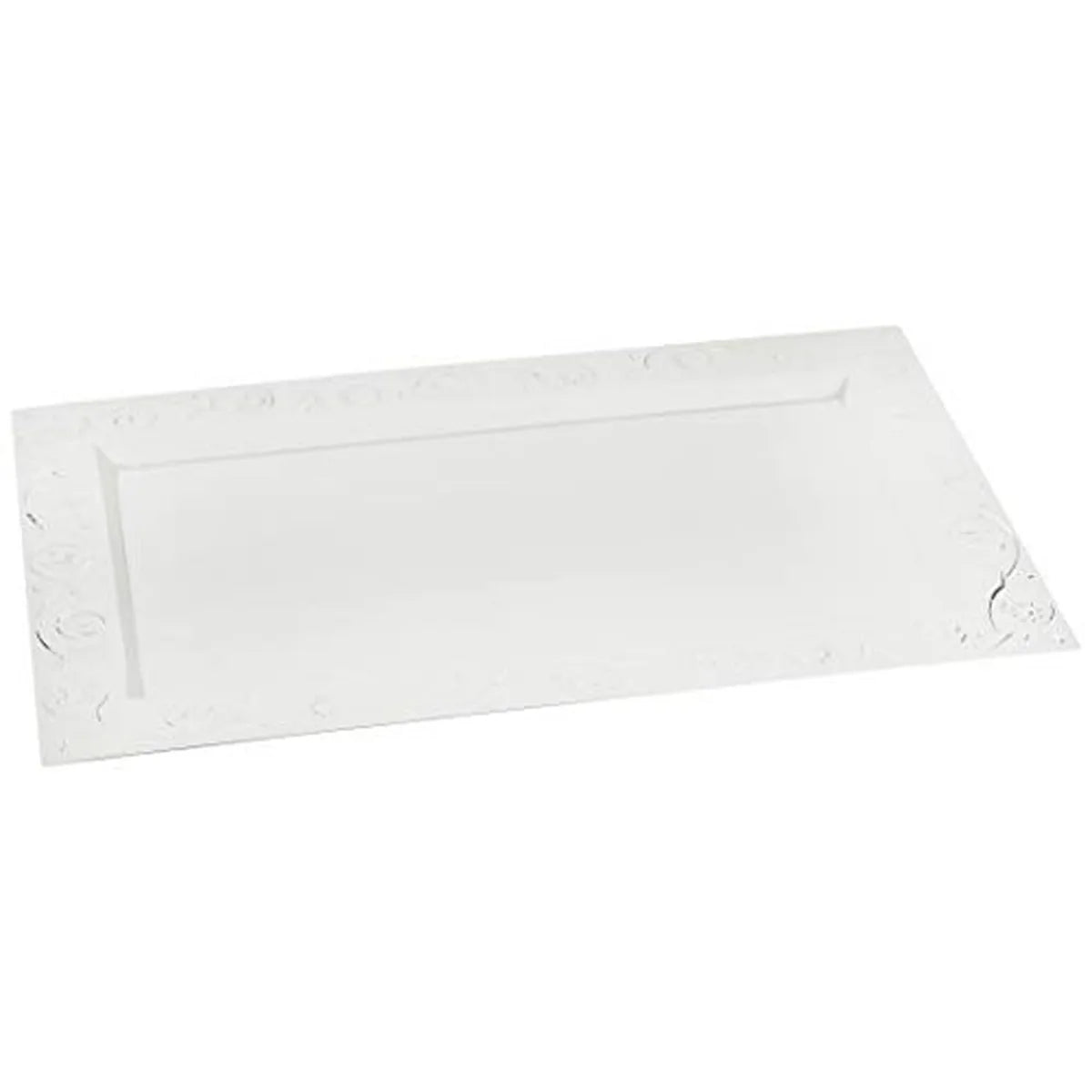 Alessi vassoio rettangolare Placentarius acciaio bordo sbalzato 57,4 x 35,5 cm