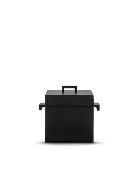 Alessi Cocotte Cubica in alluminio con rivestimento antiaderente, colore nero - Design Aldo Rossi
