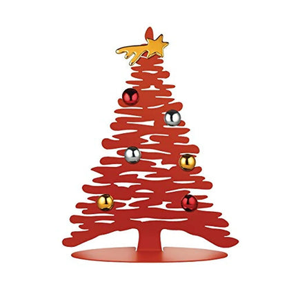 Alessi Albero di Natale Bark in acciaio rosso - Design traforo corteccia naturale