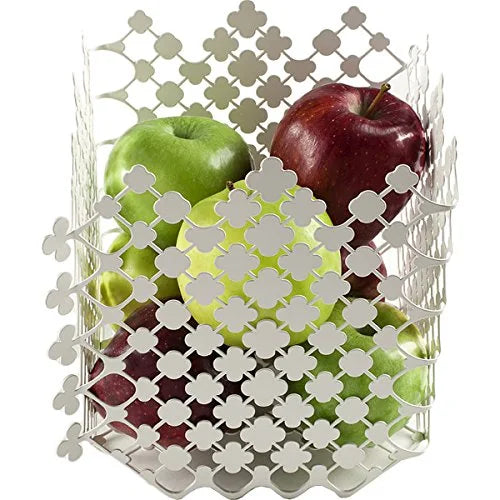 Alessi Fruttiera Blossom acciaio inox epossidico bianco - design Elena Manferdini