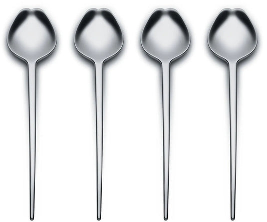 Alessi Set 4 Posate Antipasti Dessert Human Collection acciaio inox finitura lucida