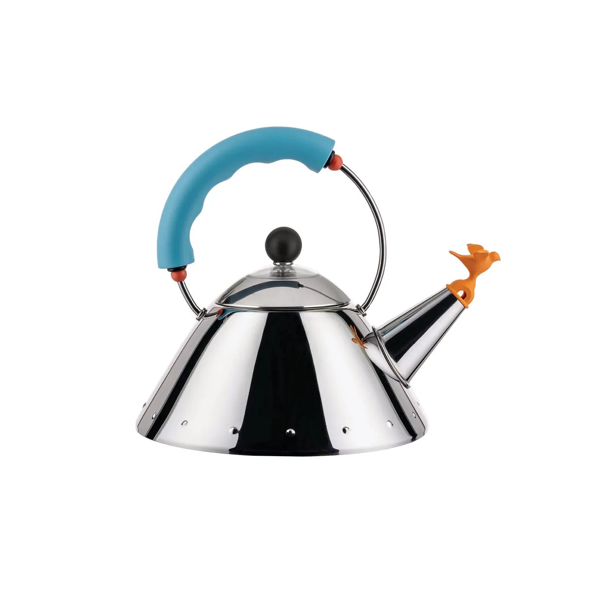 Alessi bollitore 9093/1 acciaio inossidabile 18/10 con uccellino Michael Graves azzurro chiaro