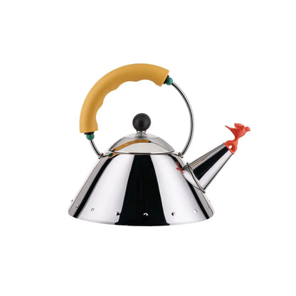 Alessi bollitore 9093/1 acciaio inossidabile 18/10 con uccellino Michael Graves azzurro chiaro