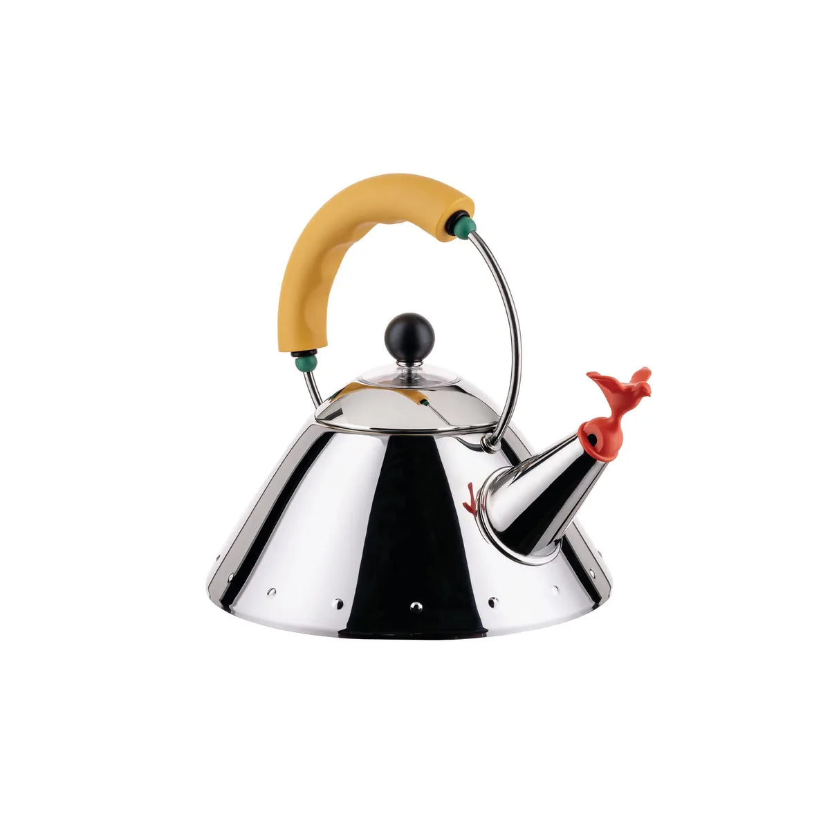 Alessi bollitore 9093/1 acciaio inossidabile 18/10 con uccellino Michael Graves azzurro chiaro