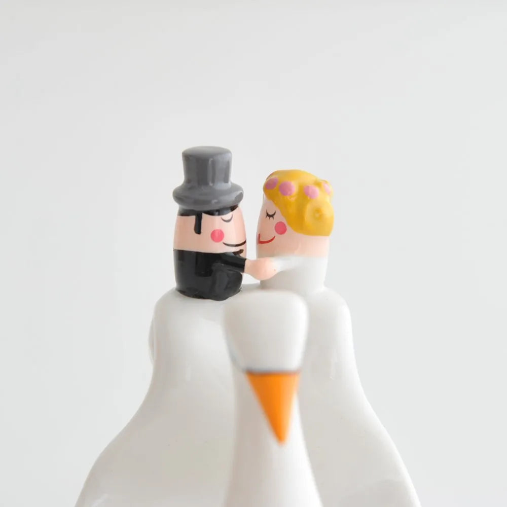 Alessi Bombo Lina Massimo Giacon cigno bianco decorato a mano - Stilmobili
