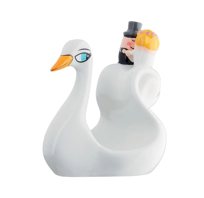 Alessi Bombo Lina Massimo Giacon cigno bianco decorato a mano - Stilmobili