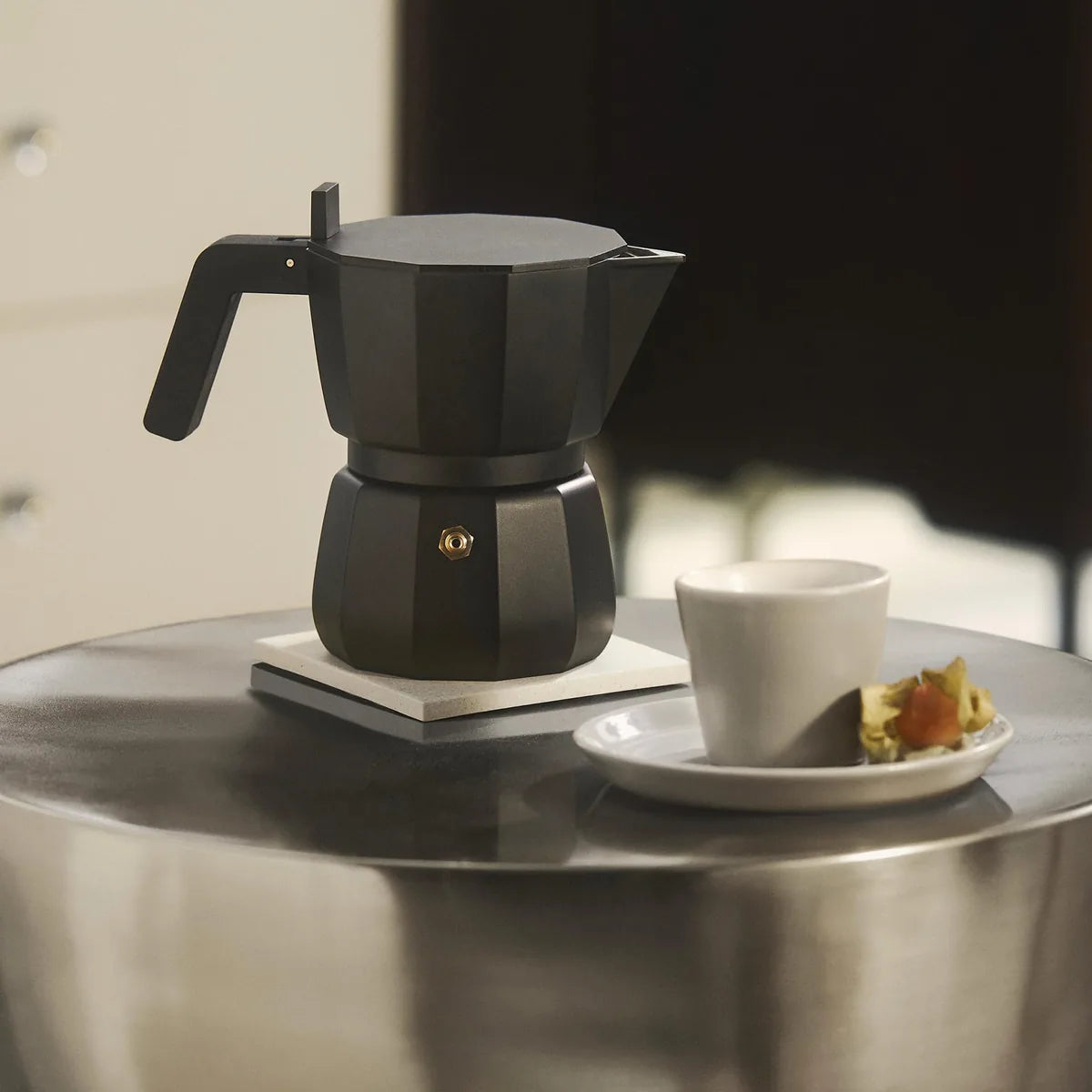 Alessi Caffettiera Espresso DC06/1 B alluminio pressofuso nero - design David Chipperfield