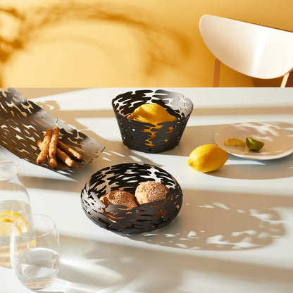 Alessi Cestino Centrotavola BM10 acciaio inossidabile decoro laser naturale