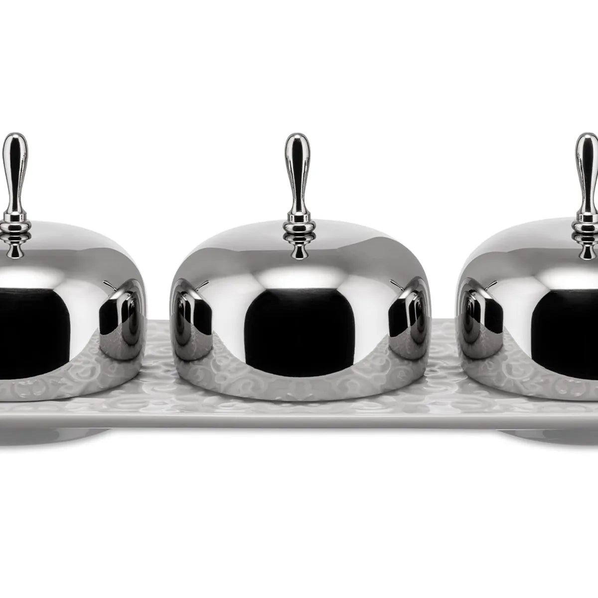 Alessi Set 3 Ciotole Marmellata Dressed porcellana bianca design Marcel Wanders