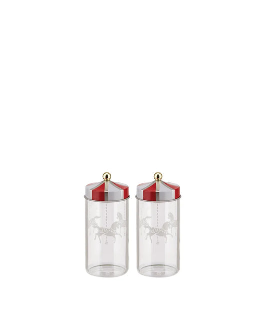Alessi Set Scatole Portaoggetti Circus Marcel Wanders banda stagnata decoro circo