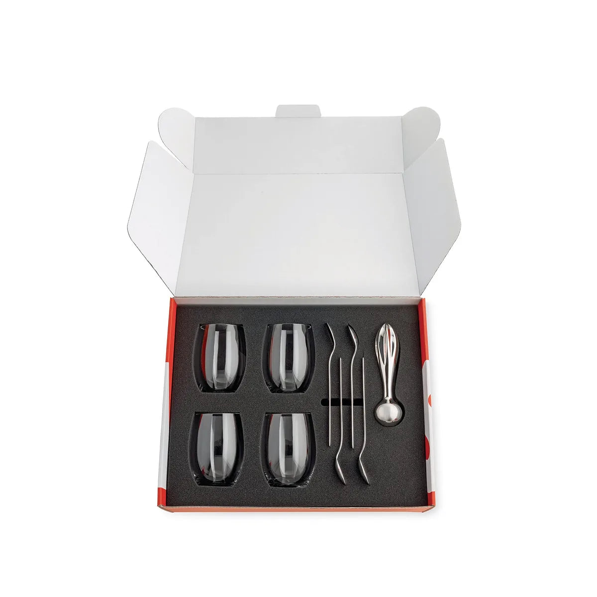 Alessi The Player set accessori cocktail acciaio inossidabile e vetro cristallino