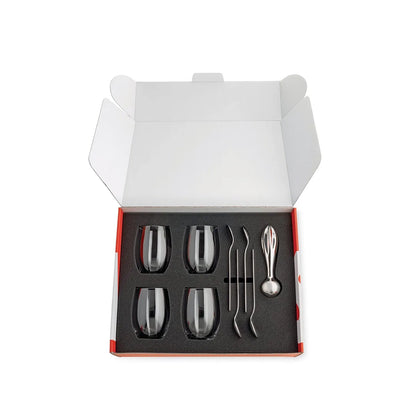 Alessi The Player set accessori cocktail acciaio inossidabile e vetro cristallino