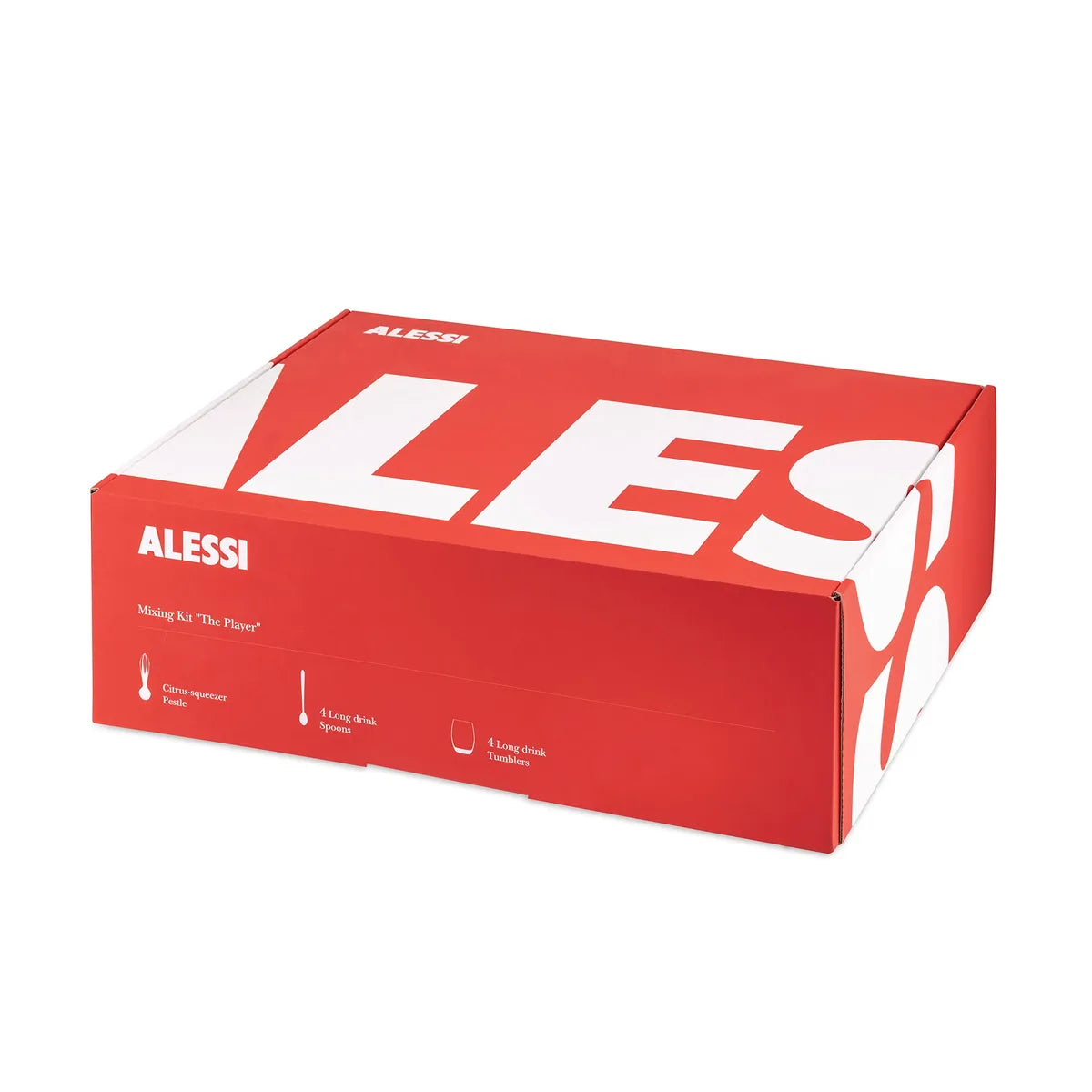 Alessi The Player set accessori cocktail acciaio inossidabile e vetro cristallino