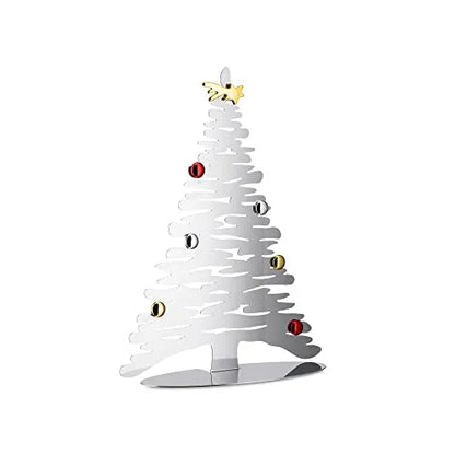Alessi Albero di Natale in acciaio inossidabile, design Boucquillon & Maaoui, disponibile in acciaio lucido, bianco e rosso