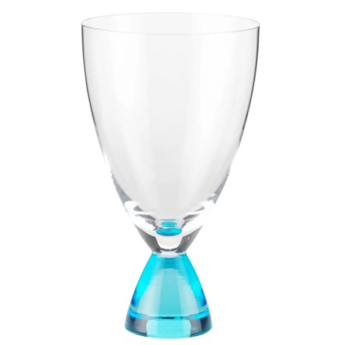 Alessi Set 6 calici Din-Don in vetro cristallino azzurro design Mendini