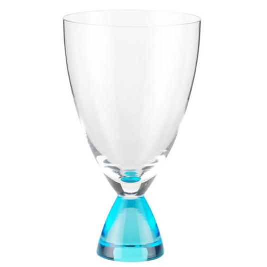 Alessi Set 6 calici Din-Don in vetro cristallino azzurro design Mendini